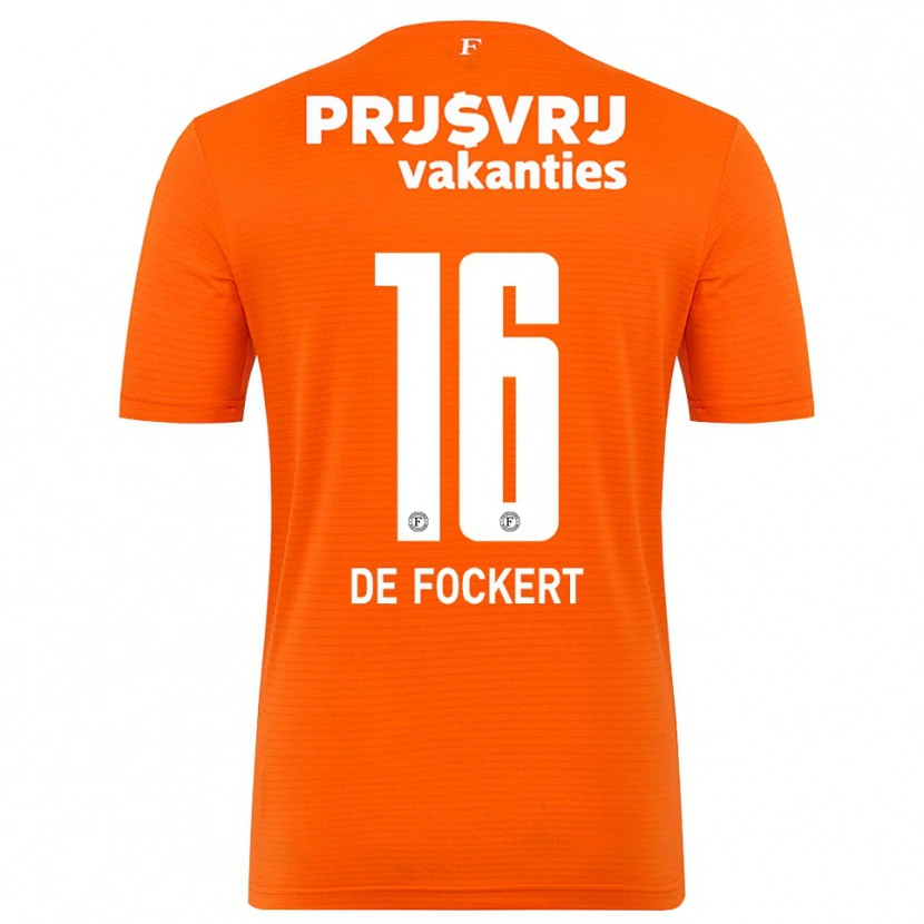 Danxen Kinderen Maarten de Fockert #16 Oranje Zwart Keepersshirt 2025/26 T-Shirt België