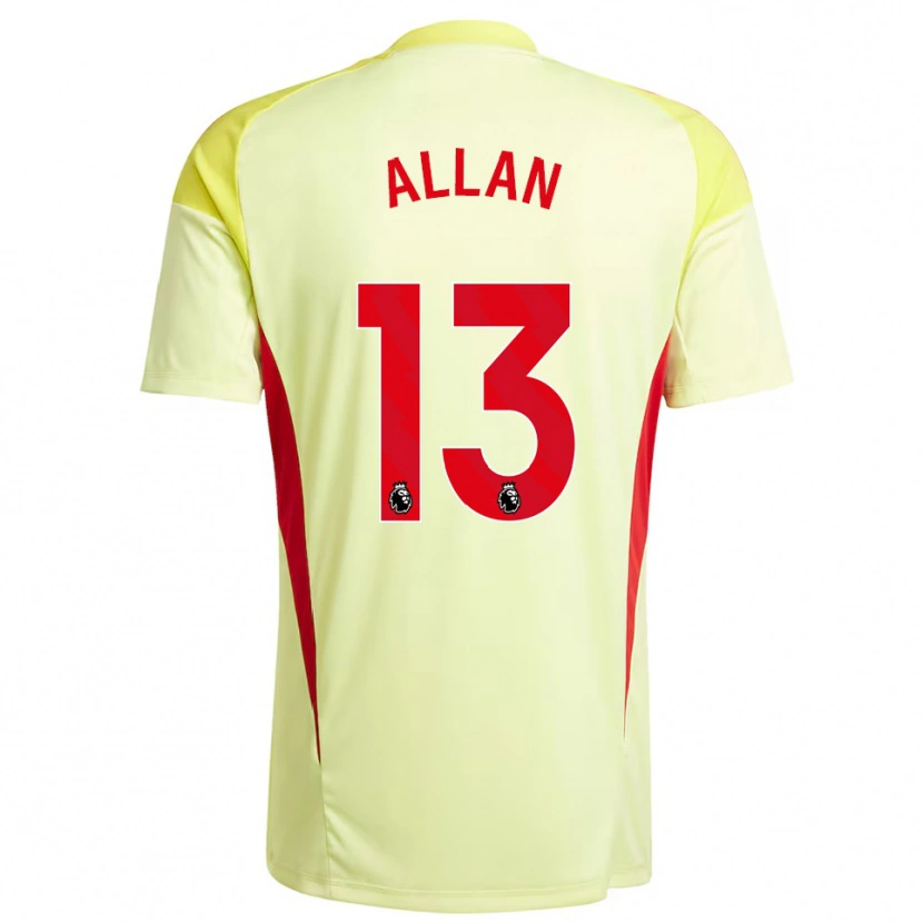 Danxen Kinderen Jack Allan #13 Lichtgeel Keepersshirt 2025/26 T-Shirt België