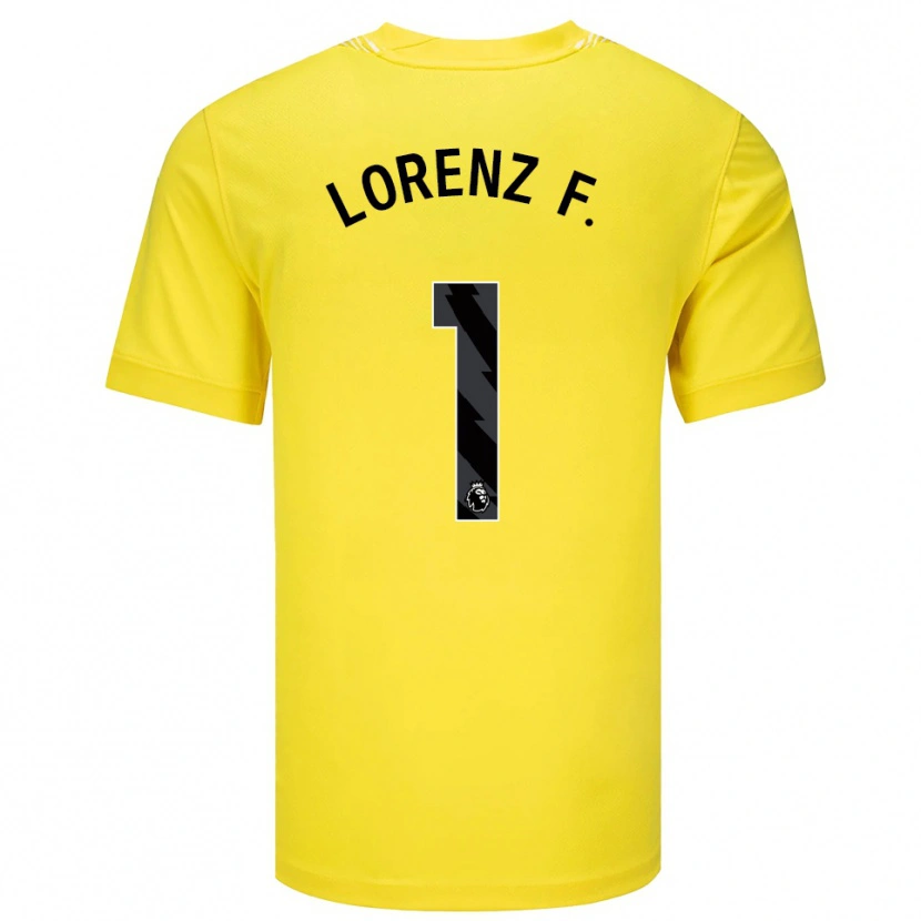 Danxen Kinderen Lorenz Ferdinand #1 Geel Zwart Keepersshirt 2025/26 T-Shirt België