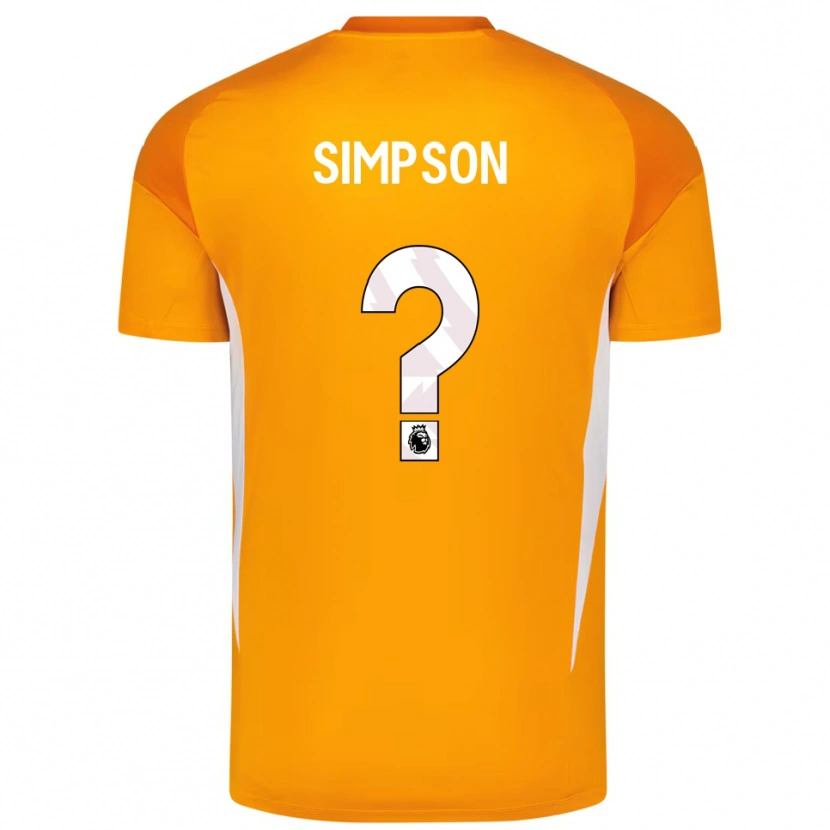 Danxen Kinderen Carrie Simpson #0 Oranje Wit Keepersshirt 2025/26 T-Shirt België