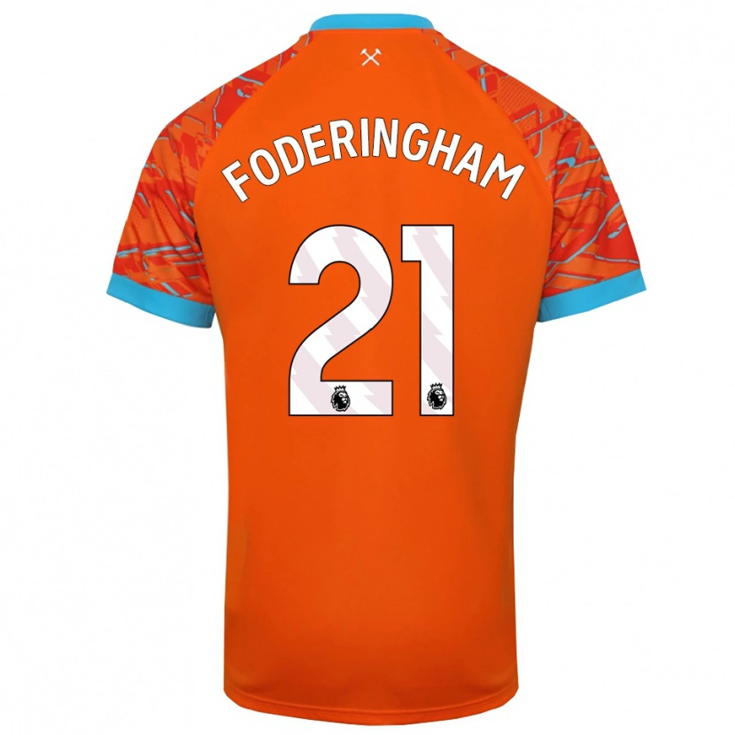 Danxen Kinderen Wes Foderingham #21 Oranje Wit Keepersshirt 2025/26 T-Shirt België