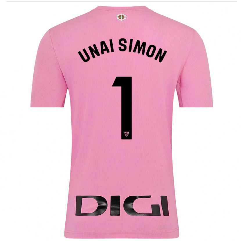 Danxen Kinderen Unai Simón #1 Roze Zwart Keepersshirt 2025/26 T-Shirt België