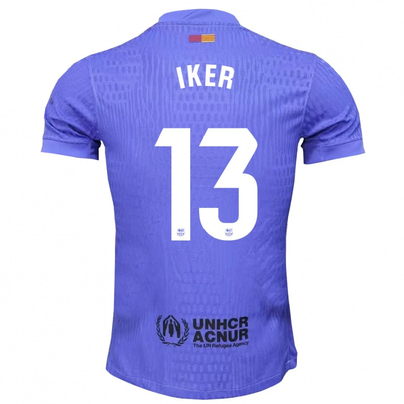 Danxen Kinderen Iker Rodríguez #13 Blauw Zwart Keepersshirt 2025/26 T-Shirt België