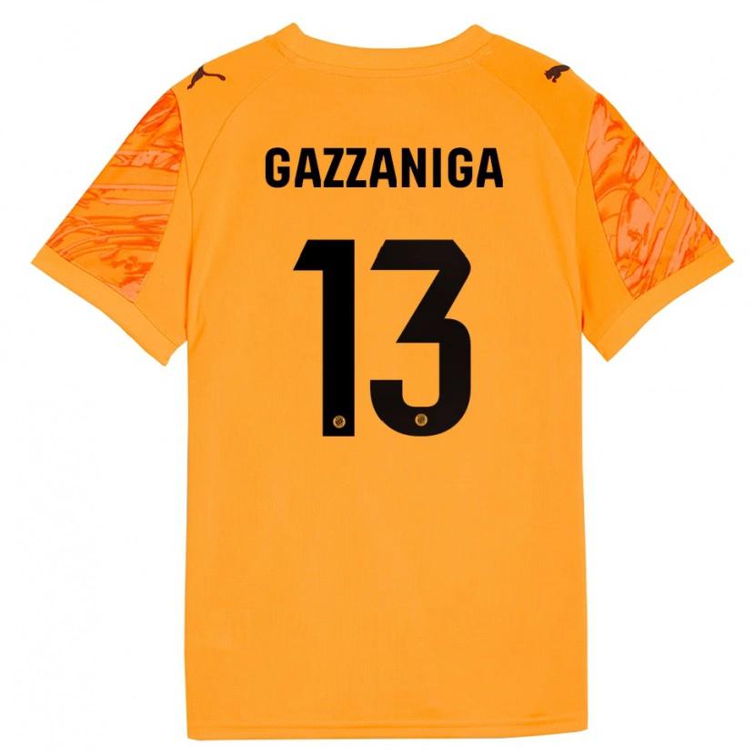 Danxen Kinderen Paulo Gazzaniga #13 Oranje Zwart Keepersshirt 2025/26 T-Shirt België