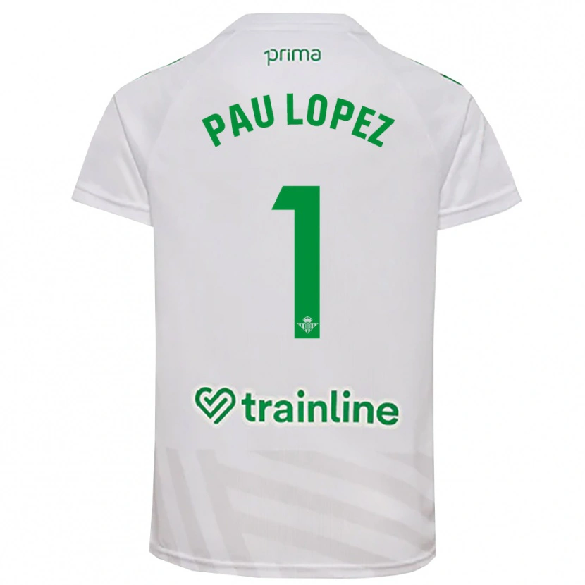 Danxen Kinderen Pau López #1 Wit Groen Keepersshirt 2025/26 T-Shirt België