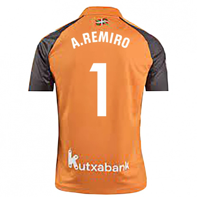 Danxen Kinderen Álex Remiro #1 Zwart Oranje Keepersshirt 2025/26 T-Shirt België