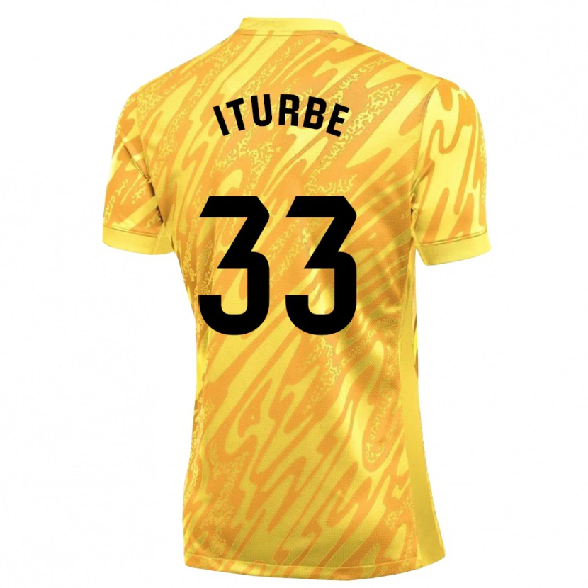 Danxen Kinderen Alejandro Iturbe #33 Geel Zwart Keepersshirt 2025/26 T-Shirt België