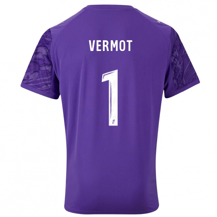 Danxen Kinderen Théo Vermot #1 Paars Wit Keepersshirt 2025/26 T-Shirt België