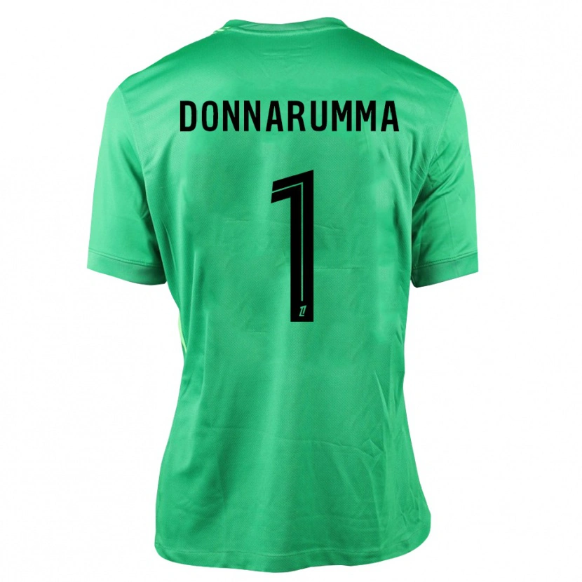 Danxen Kinderen Gianluigi Donnarumma #1 Groen Zwart Keepersshirt 2025/26 T-Shirt België