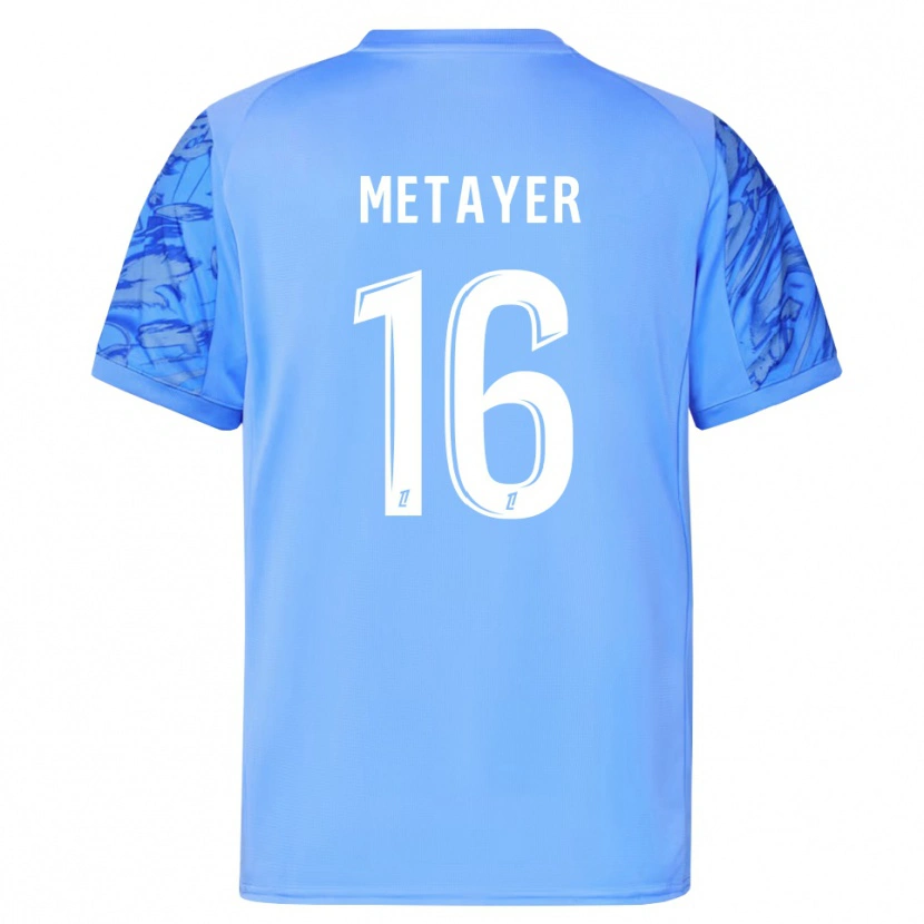 Danxen Kinderen Maxence Metayer #16 Blauw Wit Keepersshirt 2025/26 T-Shirt België