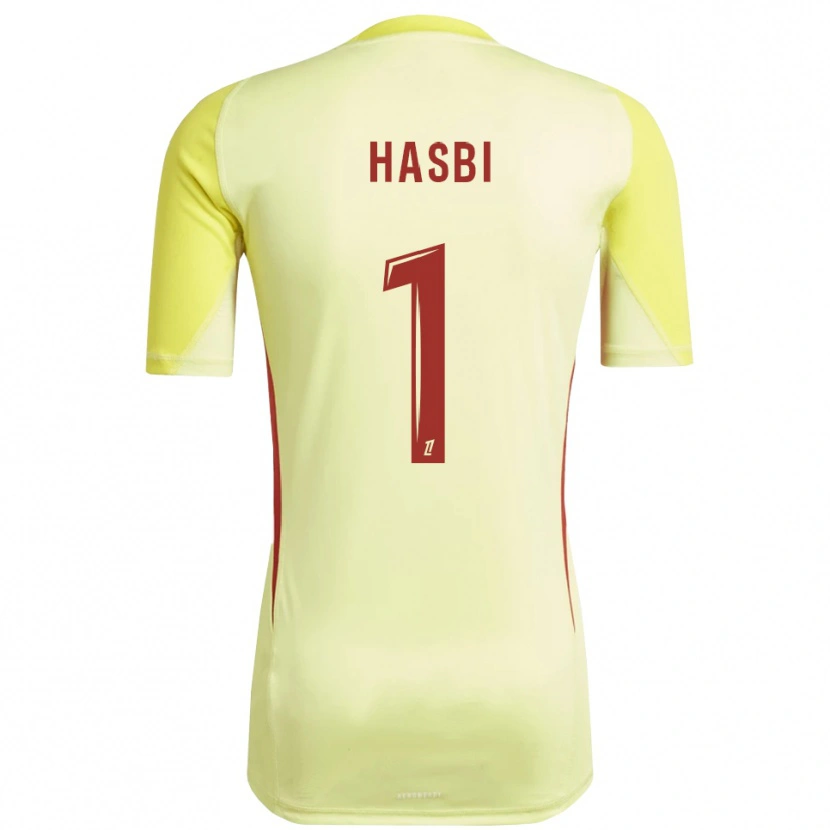 Danxen Kinderen Walid Hasbi #1 Lichtgeel Rood Keepersshirt 2025/26 T-Shirt België