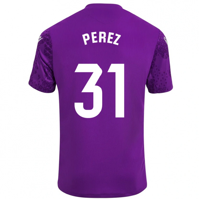 Danxen Kinderen Ángel Pérez #31 Donker Paars Wit Keepersshirt 2025/26 T-Shirt België