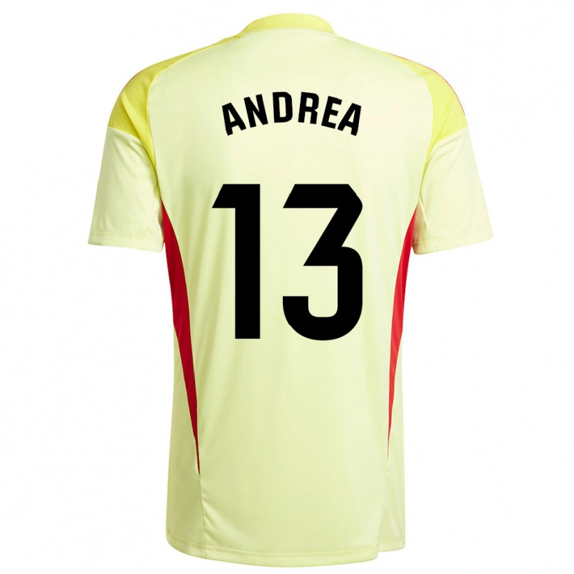 Danxen Kinderen Andrea Romero Burgos #13 Licht Geel Zwart Keepersshirt 2025/26 T-Shirt België