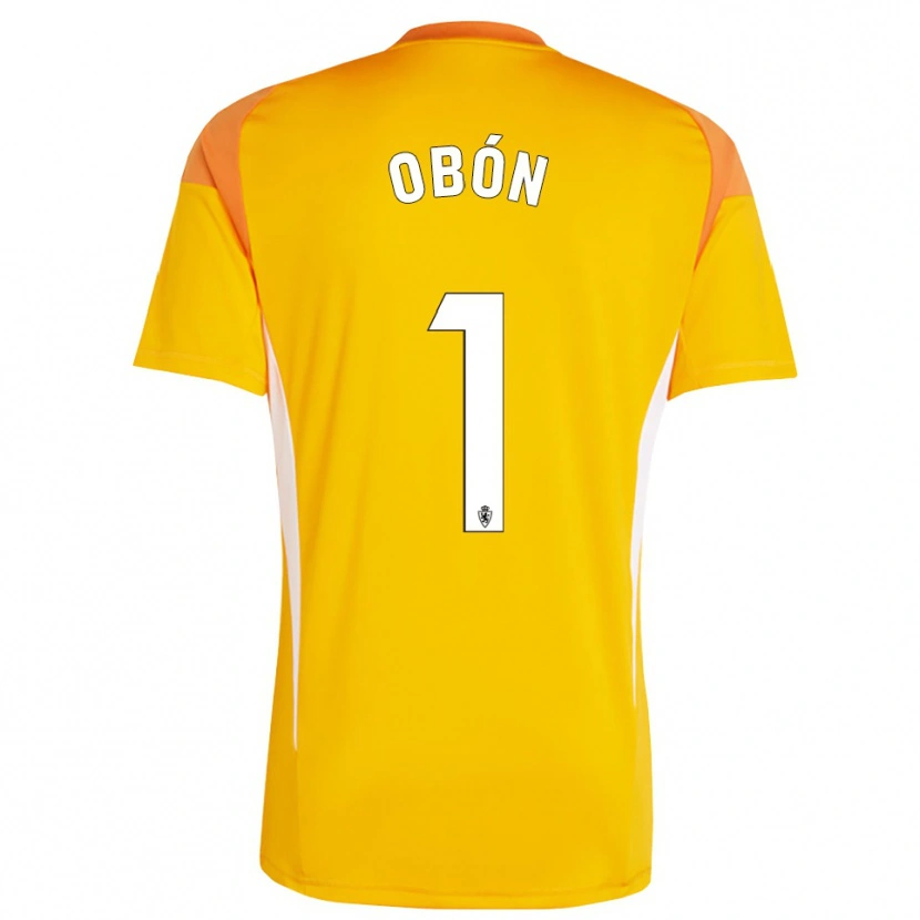 Danxen Kinderen Manuel Obón #1 Donker Oranje Geel Keepersshirt 2025/26 T-Shirt België