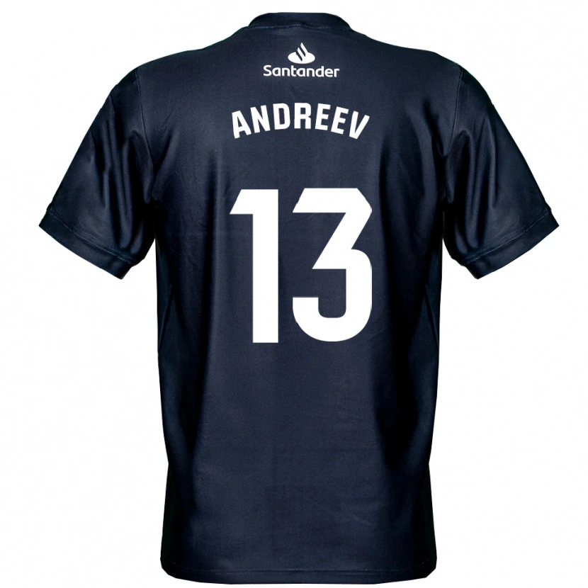 Danxen Kinderen Plamen Andreev #13 Middernachtblauw Wit Keepersshirt 2025/26 T-Shirt België