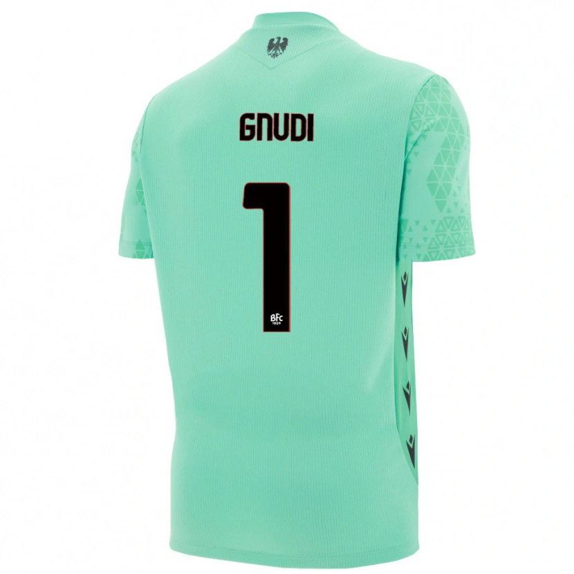 Danxen Kinderen Riccardo Gnudi #1 Munt Blauw Zwart Keepersshirt 2025/26 T-Shirt België