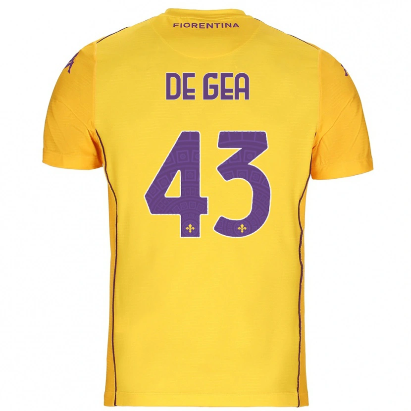 Danxen Kinderen David de Gea #43 Oranje Geel Paars Keepersshirt 2025/26 T-Shirt België