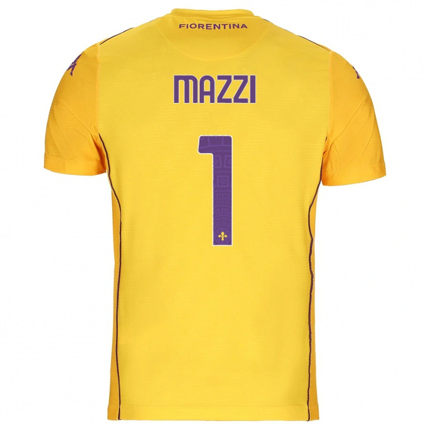 Danxen Kinderen Tommaso Mazzi #1 Oranje Geel Paars Keepersshirt 2025/26 T-Shirt België