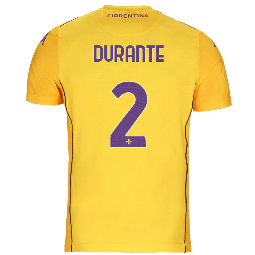 Danxen Kinderen Francesca Durante #2 Oranje Geel Paars Keepersshirt 2025/26 T-Shirt België