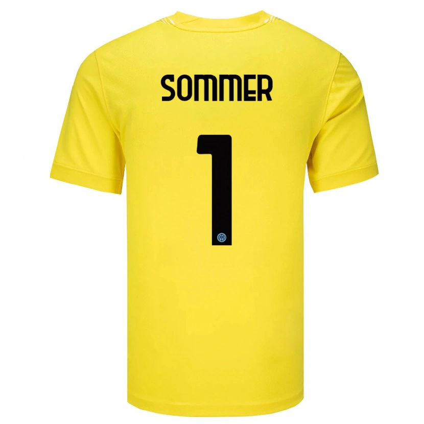 Danxen Kinderen Yann Sommer #1 Licht Geel Zwart Keepersshirt 2025/26 T-Shirt België
