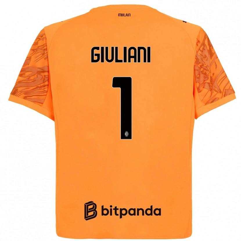 Danxen Kinderen Laura Giuliani #1 Oranje Geel Zwart Keepersshirt 2025/26 T-Shirt België