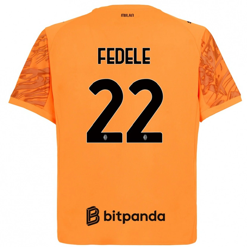 Danxen Kinderen Noemi Fedele #22 Oranje Geel Zwart Keepersshirt 2025/26 T-Shirt België