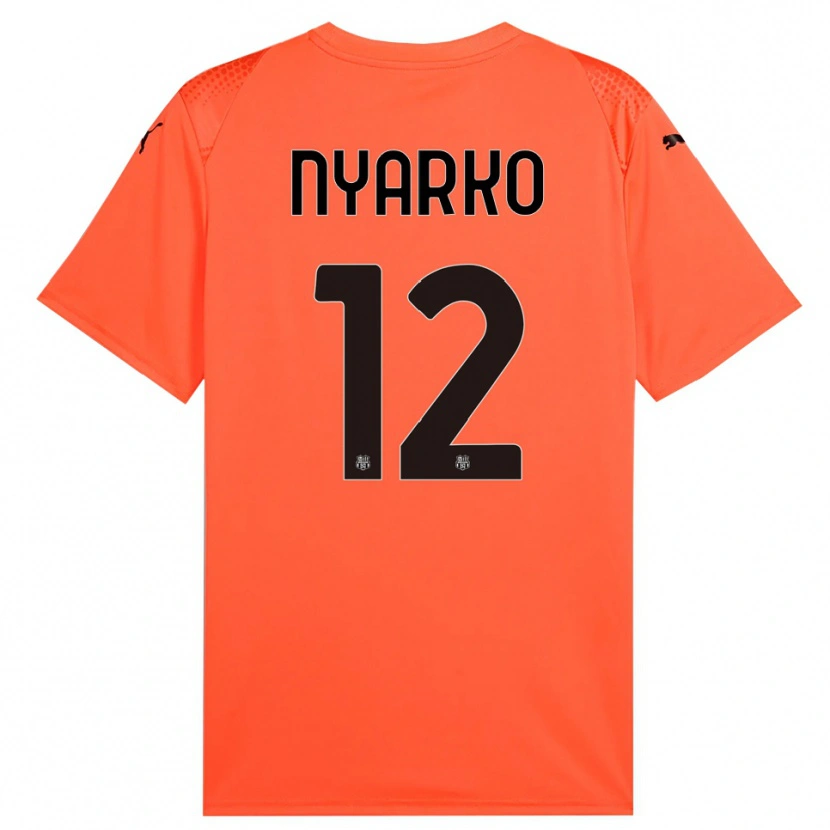 Danxen Kinderen Lorenzo Nyarko #12 Oranje Zwart Keepersshirt 2025/26 T-Shirt België
