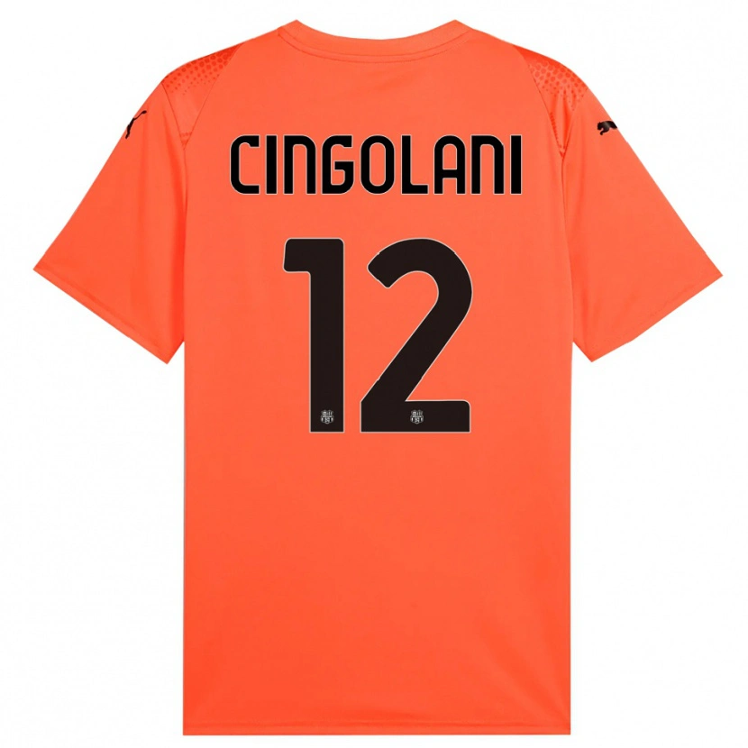 Danxen Kinderen Matteo Cingolani #12 Oranje Zwart Keepersshirt 2025/26 T-Shirt België
