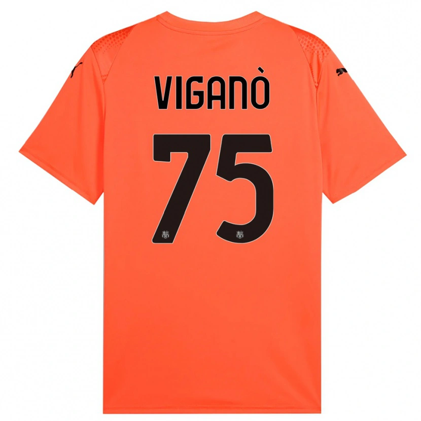 Danxen Kinderen Lorenzo Viganò #75 Oranje Zwart Keepersshirt 2025/26 T-Shirt België
