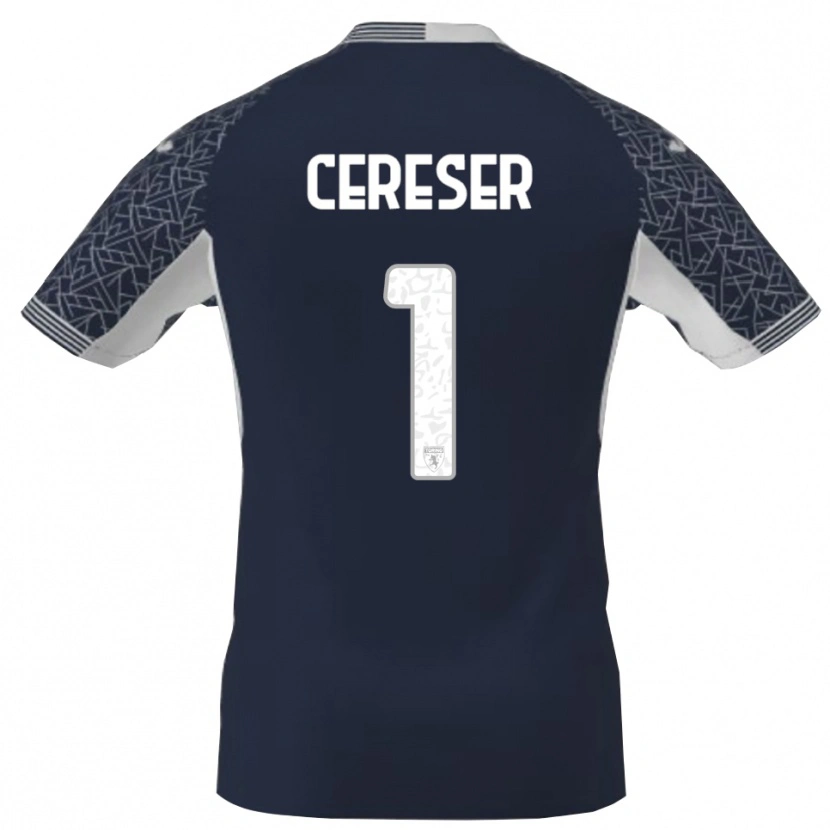 Danxen Kinderen Francesco Cereser #1 Blauw Zwart Wit Keepersshirt 2025/26 T-Shirt België