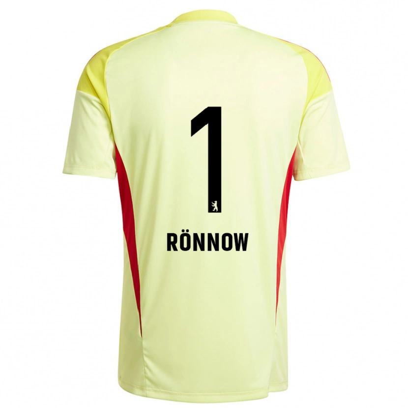 Danxen Kinderen Frederik Rönnow #1 Licht Geel Zwart Keepersshirt 2025/26 T-Shirt België