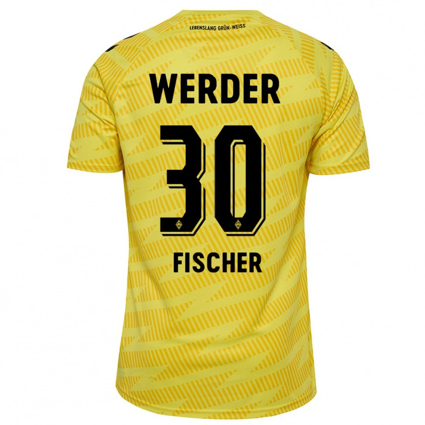 Danxen Kinderen Vanessa Fischer #30 Geel Zwart Keepersshirt 2025/26 T-Shirt België