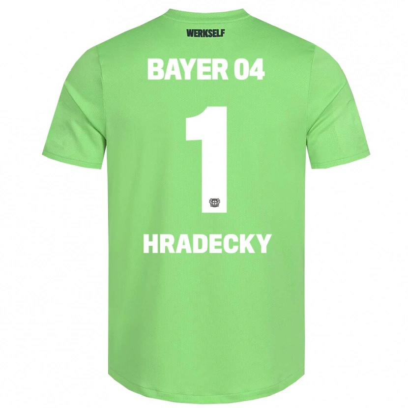 Danxen Kinderen Lukas Hradecky #1 Licht Groen Wit Keepersshirt 2025/26 T-Shirt België
