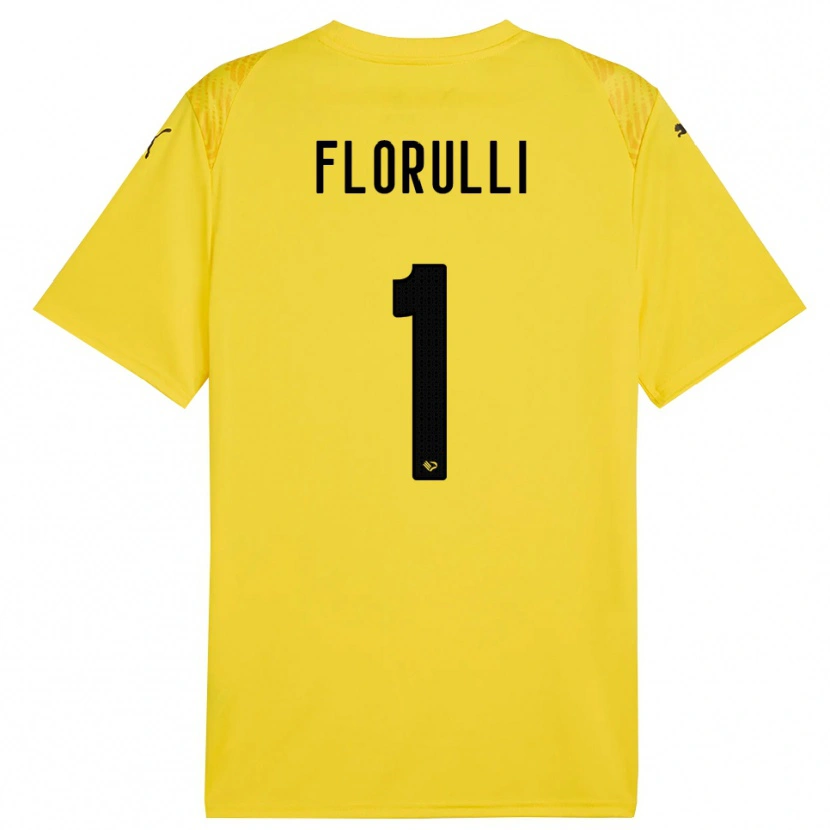 Danxen Kinderen Gerlando Florulli #1 Geel Zwart Keepersshirt 2025/26 T-Shirt België