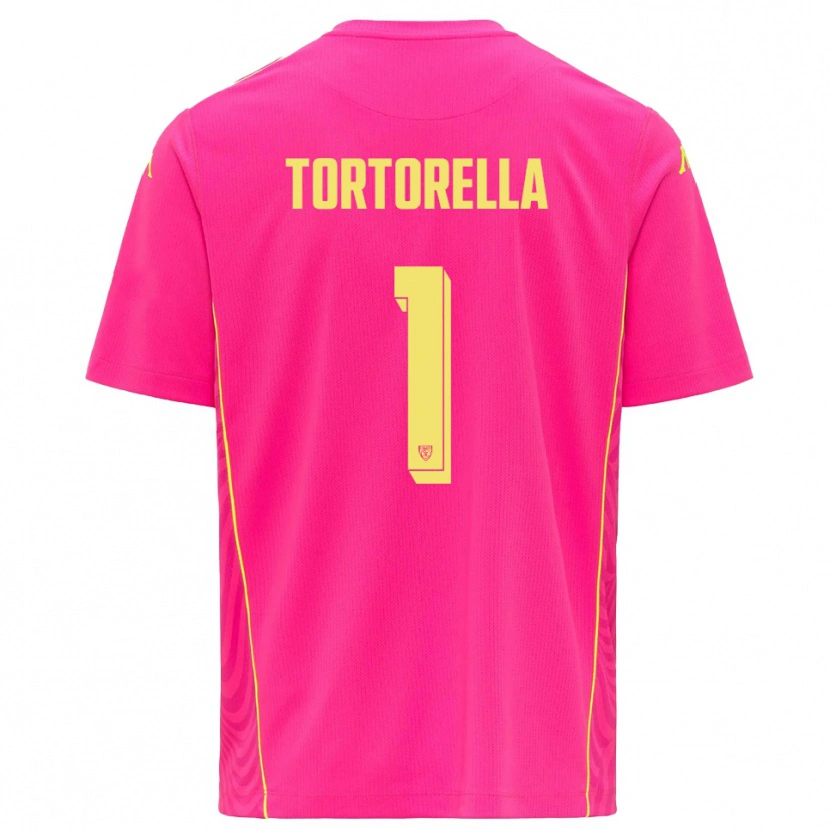 Danxen Kinderen Diego Tortorella #1 Diep Roze Geel Keepersshirt 2025/26 T-Shirt België