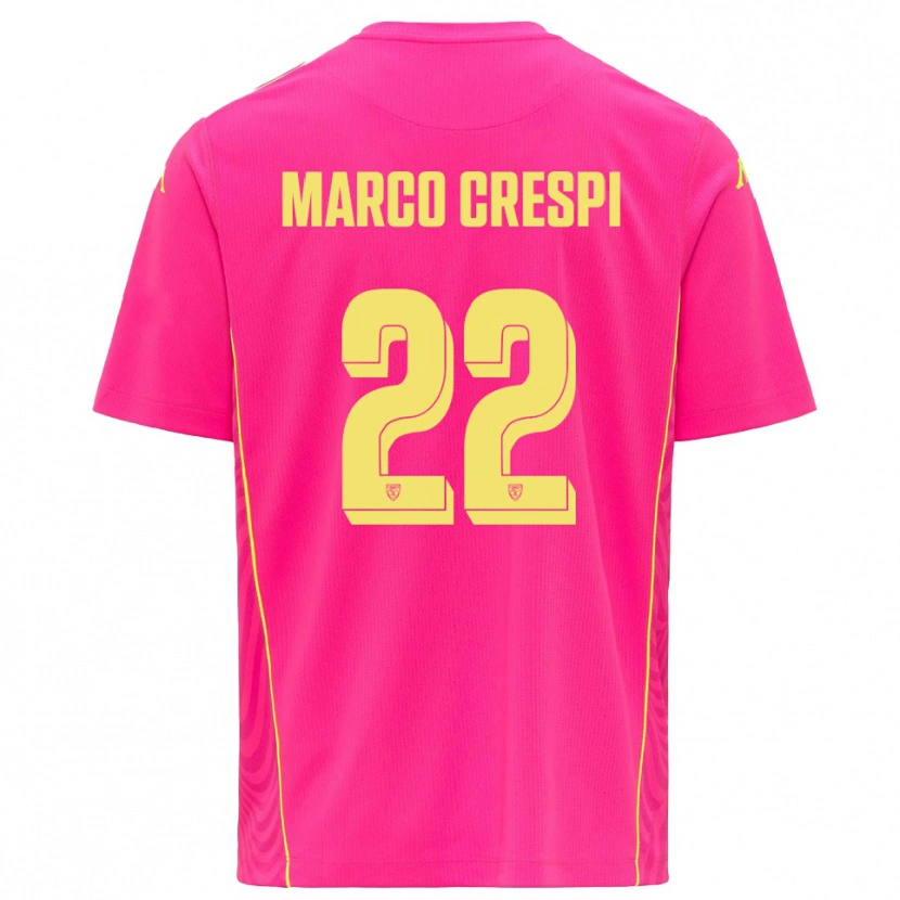 Danxen Kinderen Gian Marco Crespi #22 Diep Roze Geel Keepersshirt 2025/26 T-Shirt België