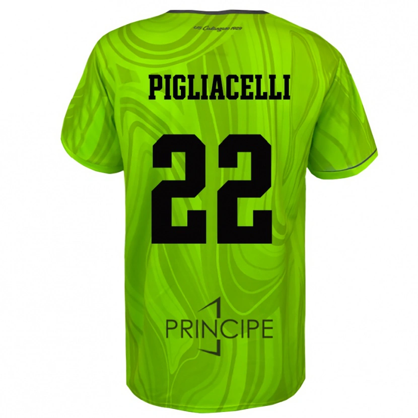 Danxen Kinderen Mirko Pigliacelli #22 Geel Groen Zwart Keepersshirt 2025/26 T-Shirt België