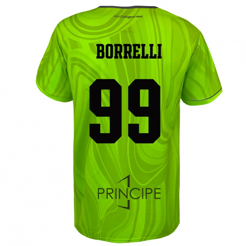 Danxen Kinderen Edoardo Borrelli #99 Geel Groen Zwart Keepersshirt 2025/26 T-Shirt België