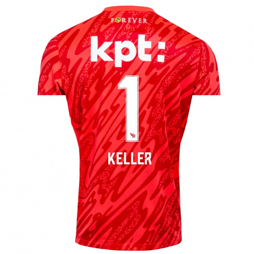 Danxen Kinderen Marvin Keller #1 Rood Wit Keepersshirt 2025/26 T-Shirt België
