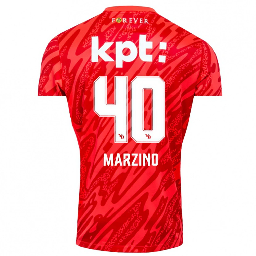 Danxen Kinderen Dario Marzino #40 Rood Wit Keepersshirt 2025/26 T-Shirt België