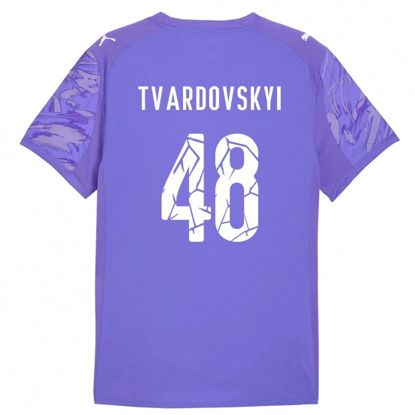 Danxen Kinderen Denys Tvardovskyi #48 Lila Paars Keepersshirt 2025/26 T-Shirt België