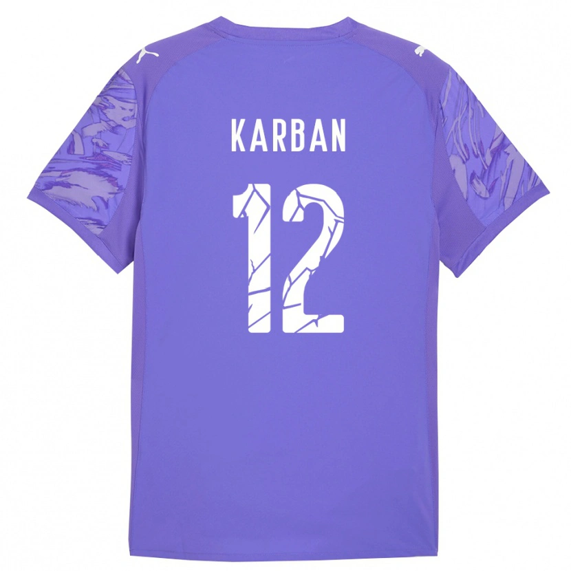 Danxen Kinderen Yevheniia Karban #12 Lila Paars Keepersshirt 2025/26 T-Shirt België