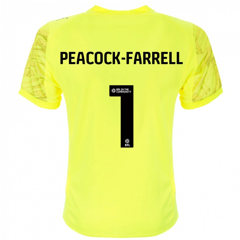 Danxen Kinderen Bailey Peacock-Farrell #1 Geel Zwart Keepersshirt 2025/26 T-Shirt België