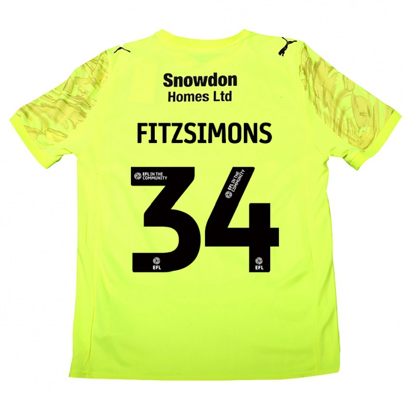Danxen Kinderen Ross Fitzsimons #34 Fluorescerend Groen Keepersshirt 2025/26 T-Shirt België