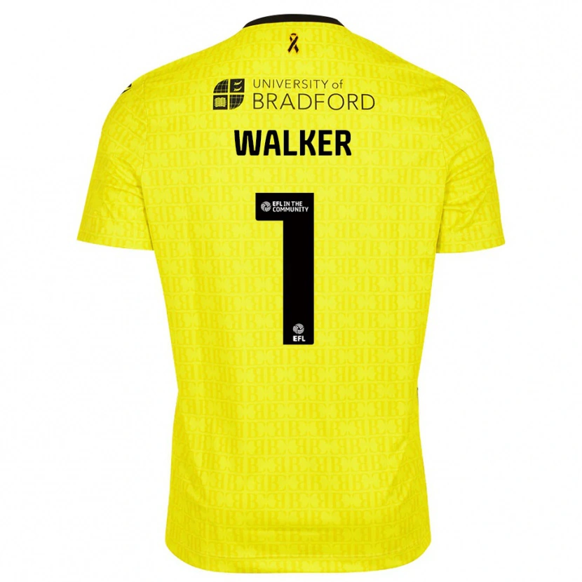 Danxen Kinderen Sam Walker #1 Geel Zwart Keepersshirt 2025/26 T-Shirt België