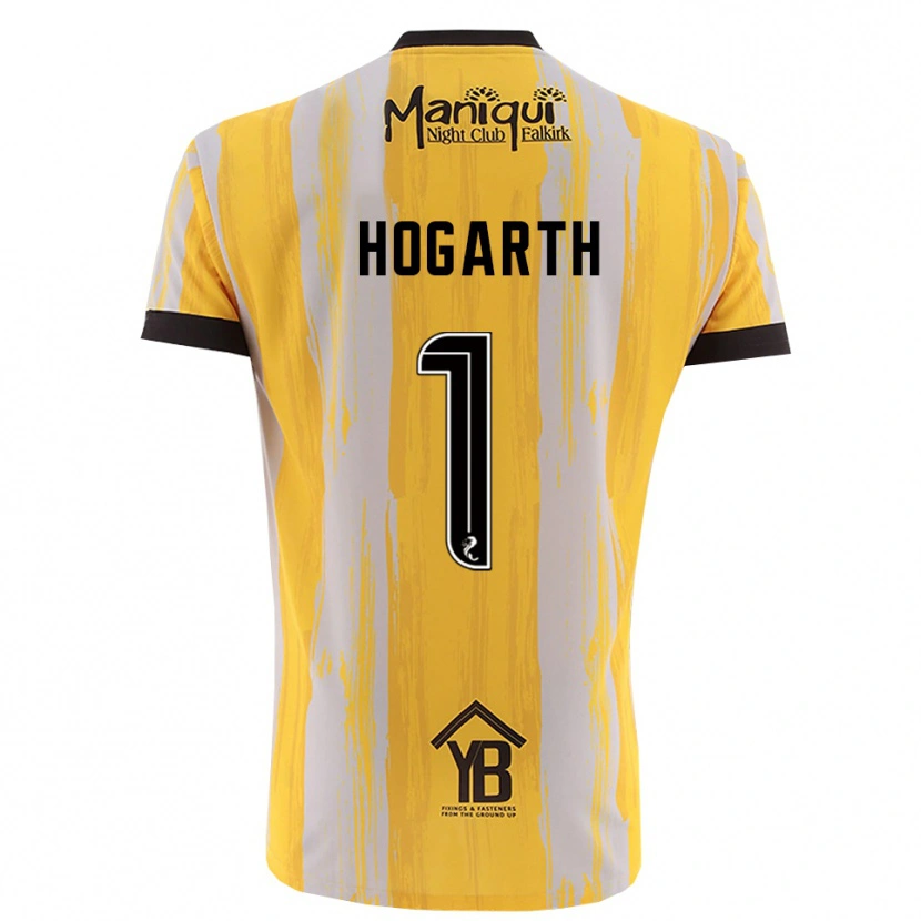 Danxen Kinderen Nicky Hogarth #1 Geel Zwart Keepersshirt 2025/26 T-Shirt België
