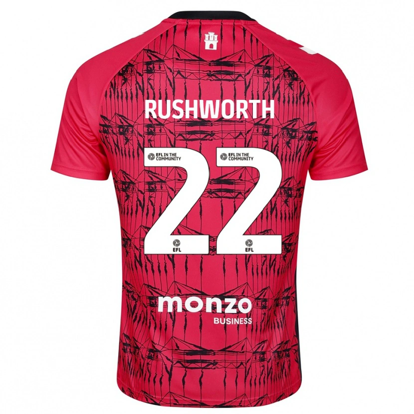Danxen Kinderen Carl Rushworth #22 Rood Wit Keepersshirt 2025/26 T-Shirt België