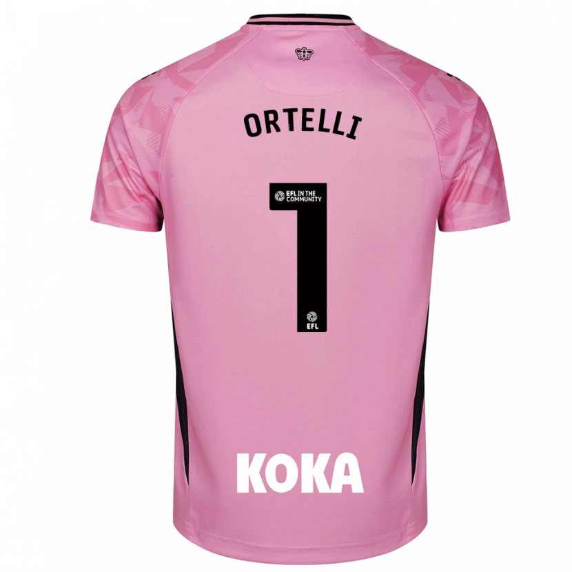 Danxen Kinderen Gabriel Ortelli #1 Licht Roze Zwart Keepersshirt 2025/26 T-Shirt België