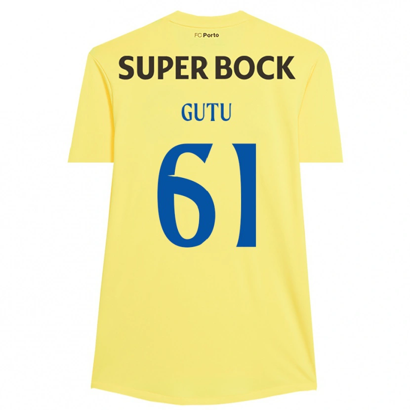 Danxen Kinderen Denis Gutu #61 Lichtgeel Zwart Keepersshirt 2025/26 T-Shirt België