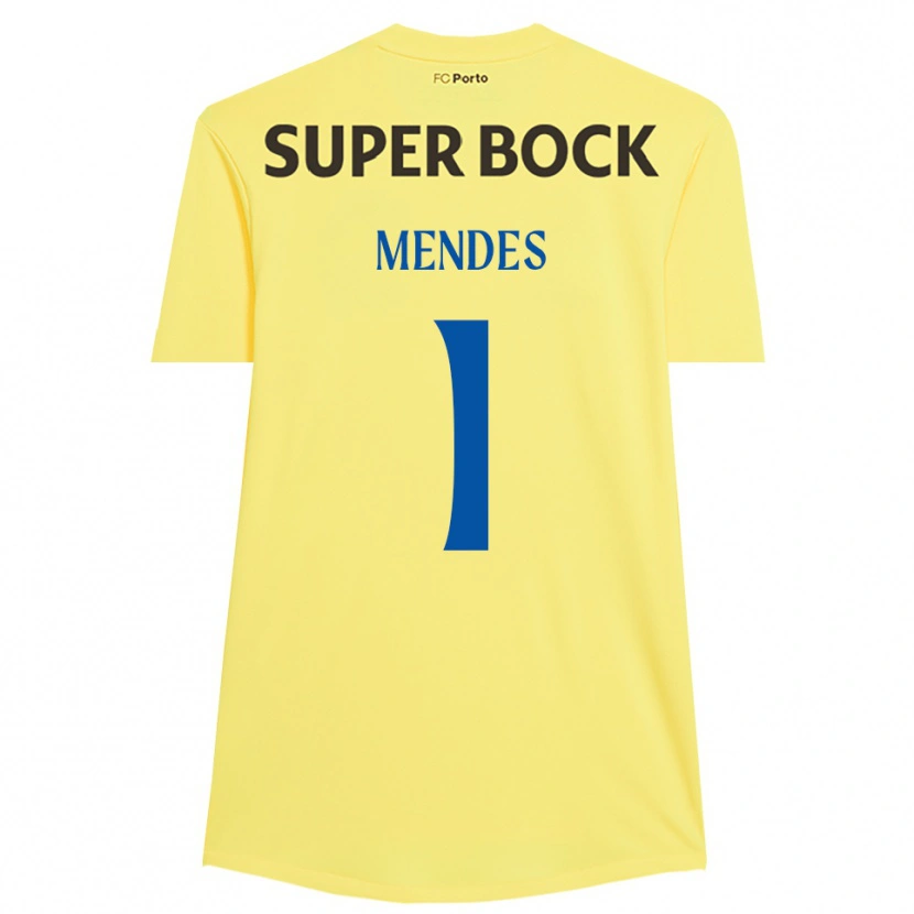 Danxen Kinderen Francisco Mendes #1 Lichtgeel Zwart Keepersshirt 2025/26 T-Shirt België